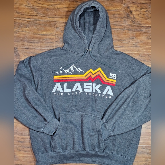 ALASKA The Last Frontier 59’ Hoodie Sweatshirt Unisex X-Large Prairie Mountain - Picture 1 of 11